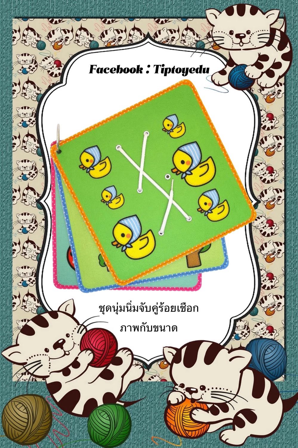 ชุดนุ่มนิ่มจับคู่ร้อยเชือก ภาพกับขนาด